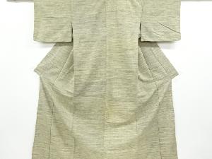 アンティーク　横段織り出し手織り真綿紬単衣着物
